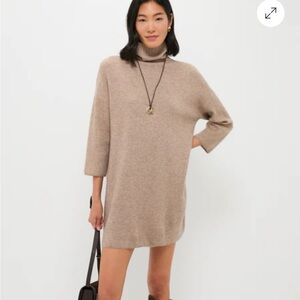 Hazelwood Vivianne Pomander Place Tan Turtleneck Dress